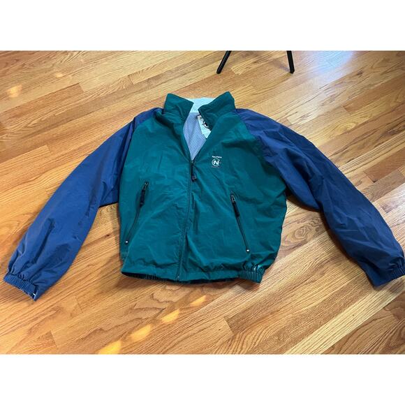 Vtg Nautica Competition classic green/navy wind jacket XXL Perfect condition - Picture 1 of 5